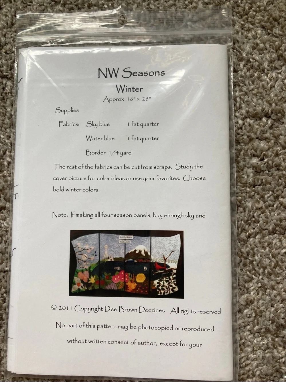 Lot of 3 NIP Deezines NW Seasons raw edge appliqué patterns